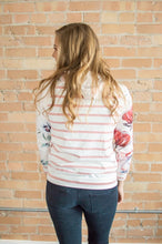 Load image into Gallery viewer, Floral and Striped Pullover Hoodie