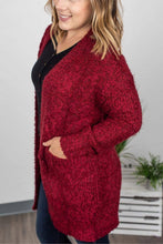 Load image into Gallery viewer, Fuzzy Cardigan - Burgundy