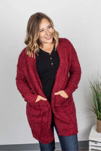 Load image into Gallery viewer, Fuzzy Cardigan - Burgundy
