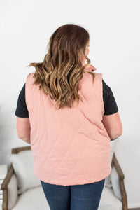 Remy Zip Up Vest - Heathered Pink