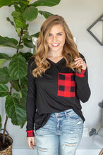 Load image into Gallery viewer, Buffalo Plaid Pocket Top | Red and Black Buffalo
