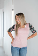 Load image into Gallery viewer, Pink Floral Baseball Tee