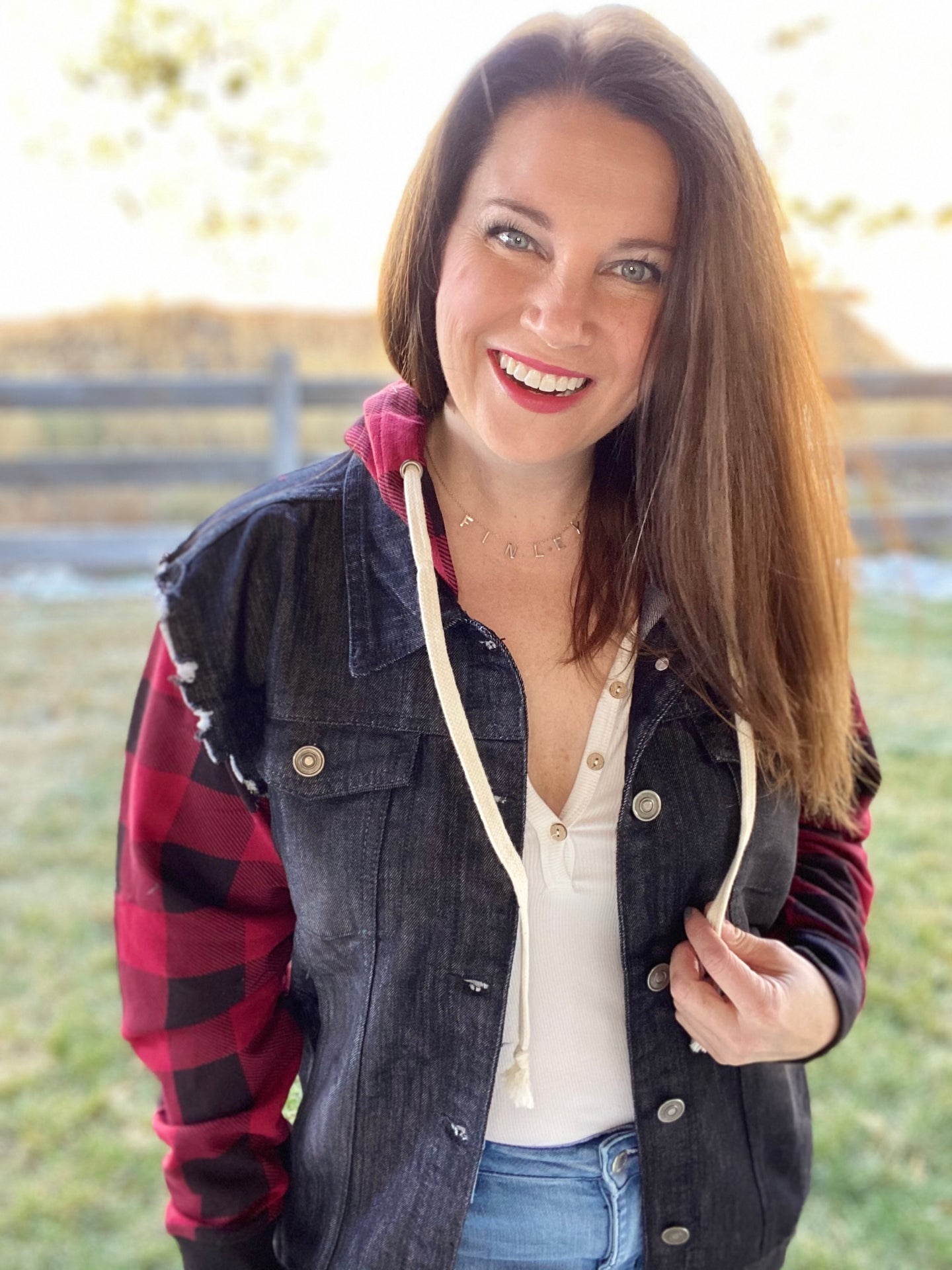 Just Checking Jacket- Black and Burgundy