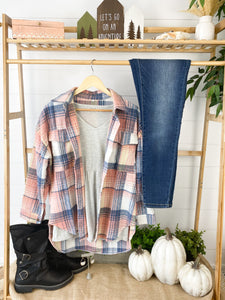 Becca Plaid Shacket - Sunset Shades