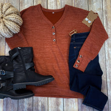 Load image into Gallery viewer, Brittney Button Sweater - Pumpkin
