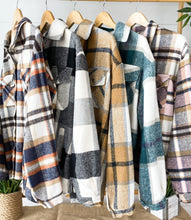 Load image into Gallery viewer, Molly Plaid Shacket - Navy, Brown, and Orange