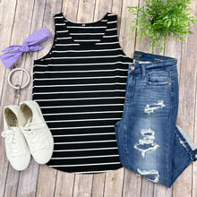 Load image into Gallery viewer, Tiffany Tank - Black with White Stripes