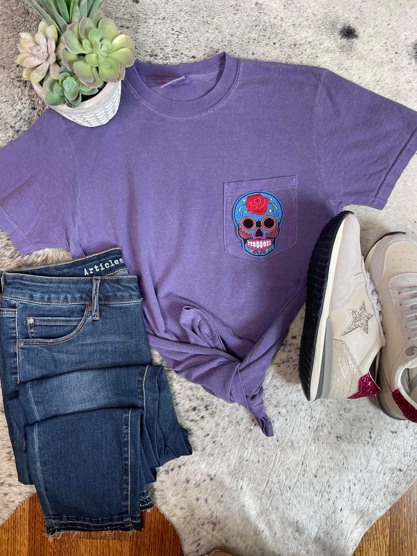 PATCHED Sugar skull pocket Tee