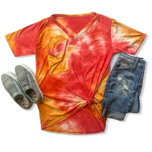 Sunrise Tie Dye Slouchy Pocket Tee
