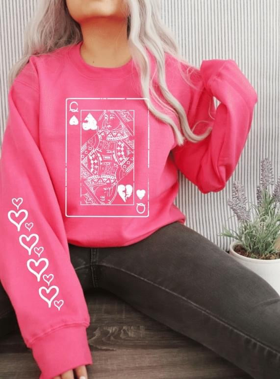 Queen of Hearts puff Ink Sweatshirt