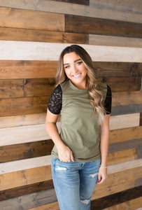 Lace Sleeved Tee