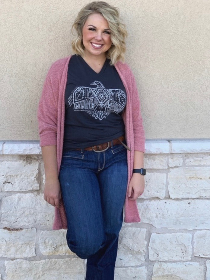 The Fuzzy Cardigan- Blush