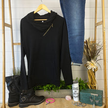 Load image into Gallery viewer, Classic ZipCowl Sweatshirt - Black