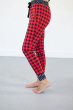 Load image into Gallery viewer, Buffalo Plaid and Polka Dot Joggers