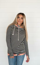 Load image into Gallery viewer, Olive Stripe and Floral Accent DoubleHood™