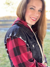 Load image into Gallery viewer, Just Checking Jacket- Black and Burgundy