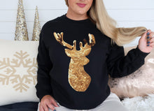 Load image into Gallery viewer, Sequin Reindeer Crewneck Sweatshirt