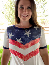 Load image into Gallery viewer, Stars and Stripes Chevron Tee