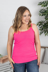Lexi Lace Tank - Hot Pink