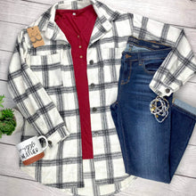 Load image into Gallery viewer, Dolly Long Plaid Shacket - Black and White