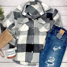Load image into Gallery viewer, Holly Plaid Shacket - Black and White