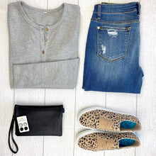 Load image into Gallery viewer, Harper Long Sleeve Henley - Light Grey